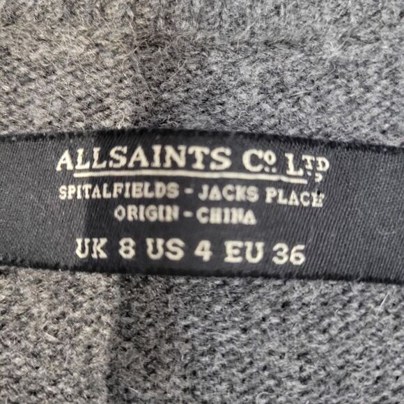 Allsaints Womens Sweater Size 4 Charcoal Gray Agari Jumper Lambswool Angora - Picture 6 of 11